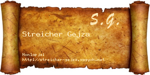 Streicher Gejza névjegykártya